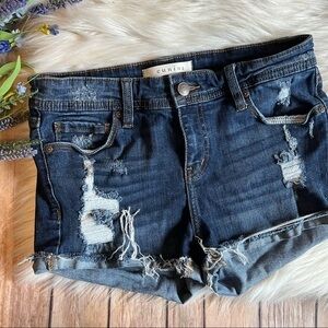 Francesca’s | Eunina Lexi distressed denim cuffed shorts